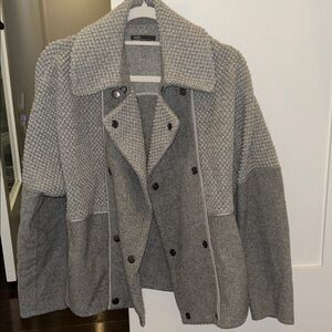 Vince Textured Gray Pea Coat